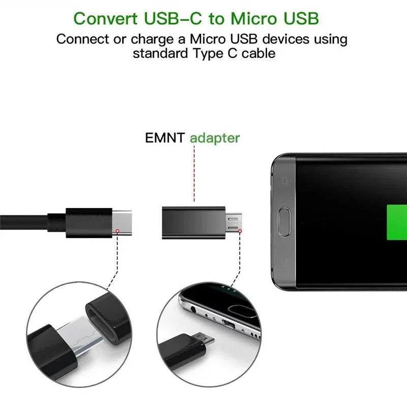 1-5pcs Type C Female To Micro USB Male Adapter Connector Charging Data Transfer USB-C To Micro USB Converters for Xiaomi Samung