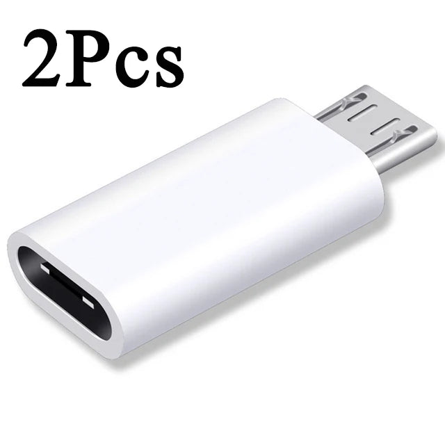 1-5pcs Type C Female To Micro USB Male Adapter Connector Charging Data Transfer USB-C To Micro USB Converters for Xiaomi Samung 2pcs White
