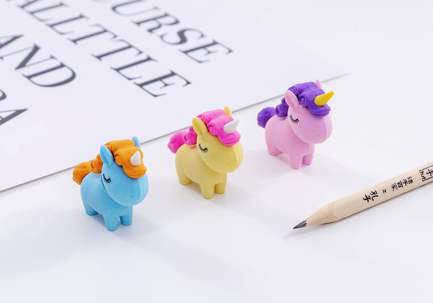 1 PCS Cute Kawaii Unicorn Eraser Children Erasers for Kids Gift Novelty Creative Pencil Rubber Student School Office Supplies