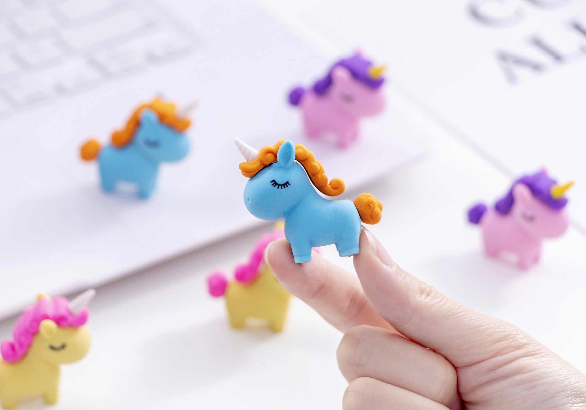 1 PCS Cute Kawaii Unicorn Eraser Children Erasers for Kids Gift Novelty Creative Pencil Rubber Student School Office Supplies