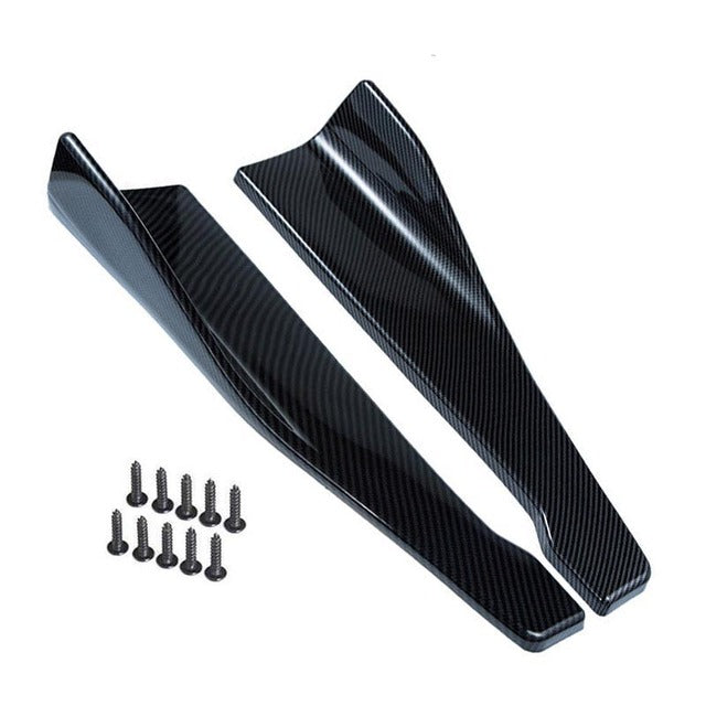 1 Pair Car Rear Bumper Lip Trim Protector Car Side Skirt Cover Car Corner Bumper Guards with screws Universal Fit Carbon