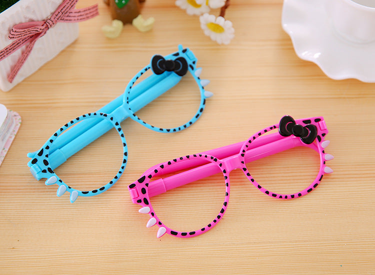 1 Piece Kawaii Ballpoint Pen School Creative Stationery Office Gift Cute Chancery Glasses Bow Writing Supplies