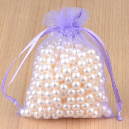 100pcs 24 Colors Jewelry Packaging Bag 5*7 7*9 9*12 10*15cm Organza Bags Gift Storage Wedding Drawstring Pouches Wholesales