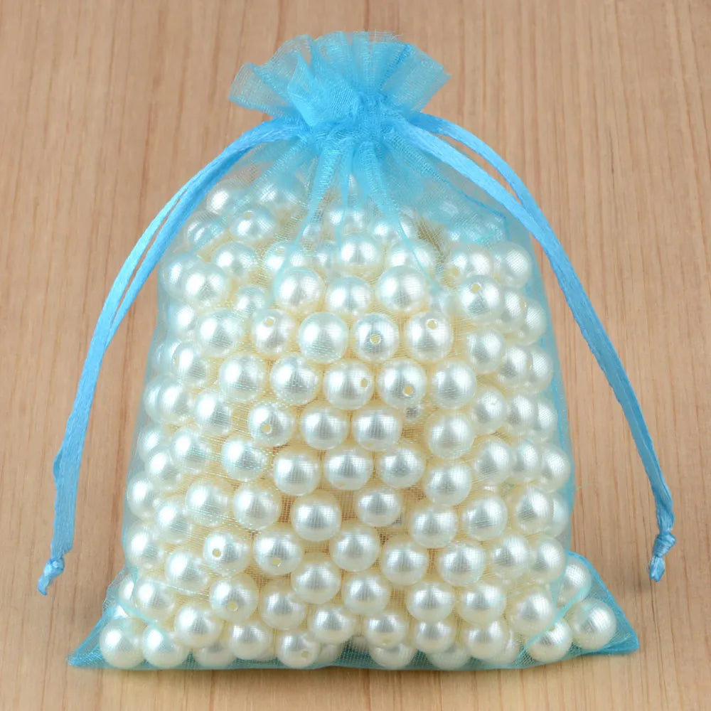 100pcs 24 Colors Jewelry Packaging Bag 5*7 7*9 9*12 10*15cm Organza Bags Gift Storage Wedding Drawstring Pouches Wholesales