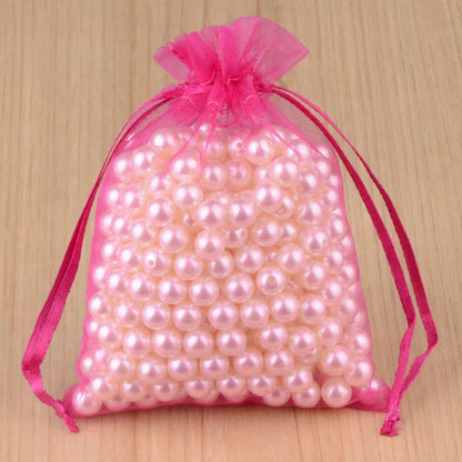 100pcs 24 Colors Jewelry Packaging Bag 5*7 7*9 9*12 10*15cm Organza Bags Gift Storage Wedding Drawstring Pouches Wholesales