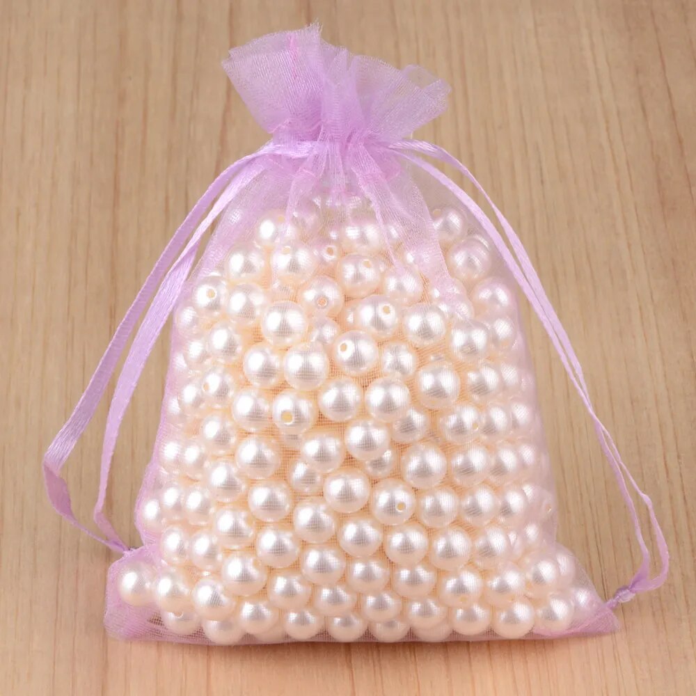 100pcs 24 Colors Jewelry Packaging Bag 5*7 7*9 9*12 10*15cm Organza Bags Gift Storage Wedding Drawstring Pouches Wholesales