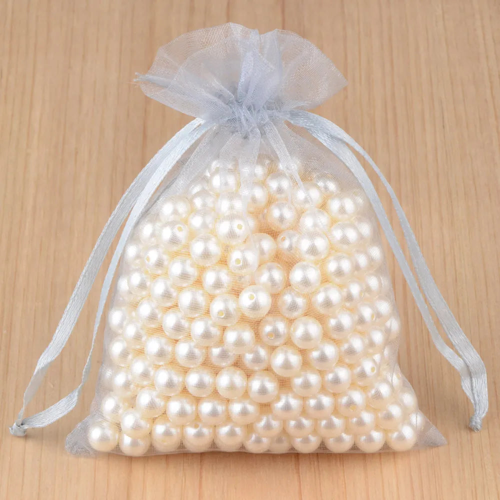 100pcs 24 Colors Jewelry Packaging Bag 5*7 7*9 9*12 10*15cm Organza Bags Gift Storage Wedding Drawstring Pouches Wholesales