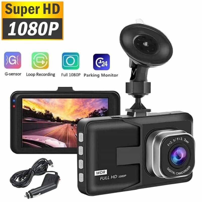 1080P Dual Front and Rear Dash Cam with Night Vision
