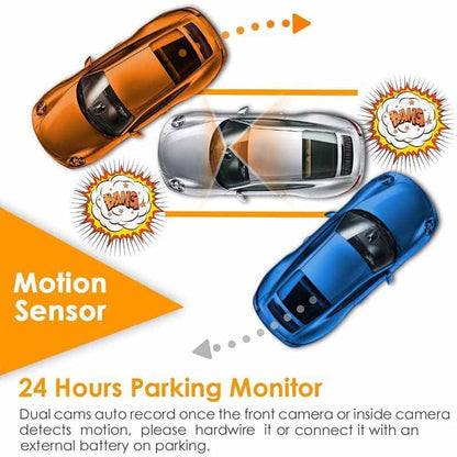 1080P Dual Front and Rear Dash Cam with Night Vision