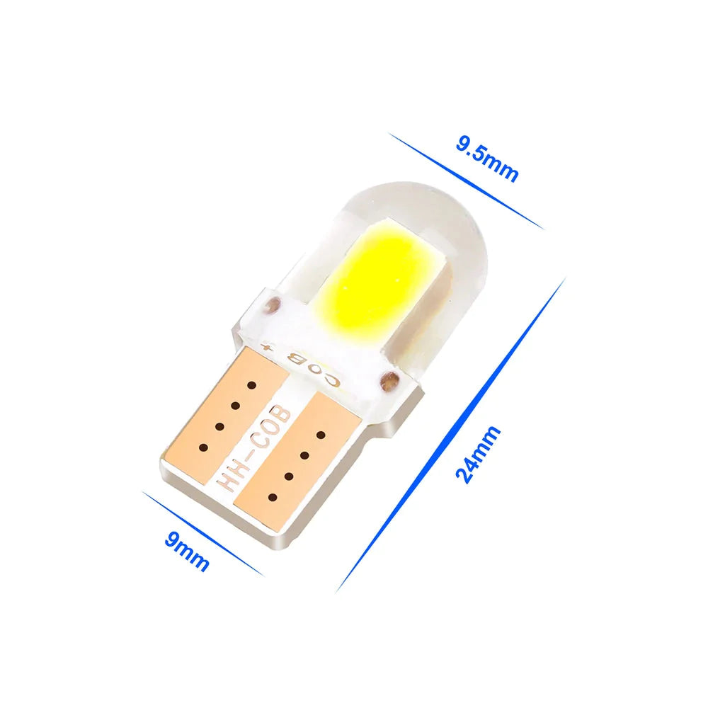 10Pcs 12V T10 Cob 4/6/12 Smd Led Auto Interior Bulb Canbus Error Free White 5730 Led Car Side Wedge Light Bulb License Lamp