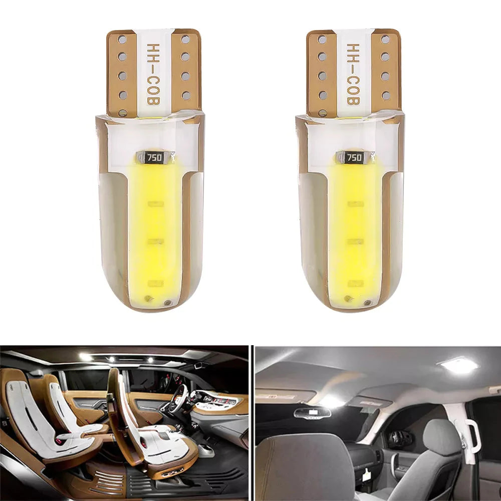 10Pcs 12V T10 Cob 4/6/12 Smd Led Auto Interior Bulb Canbus Error Free White 5730 Led Car Side Wedge Light Bulb License Lamp