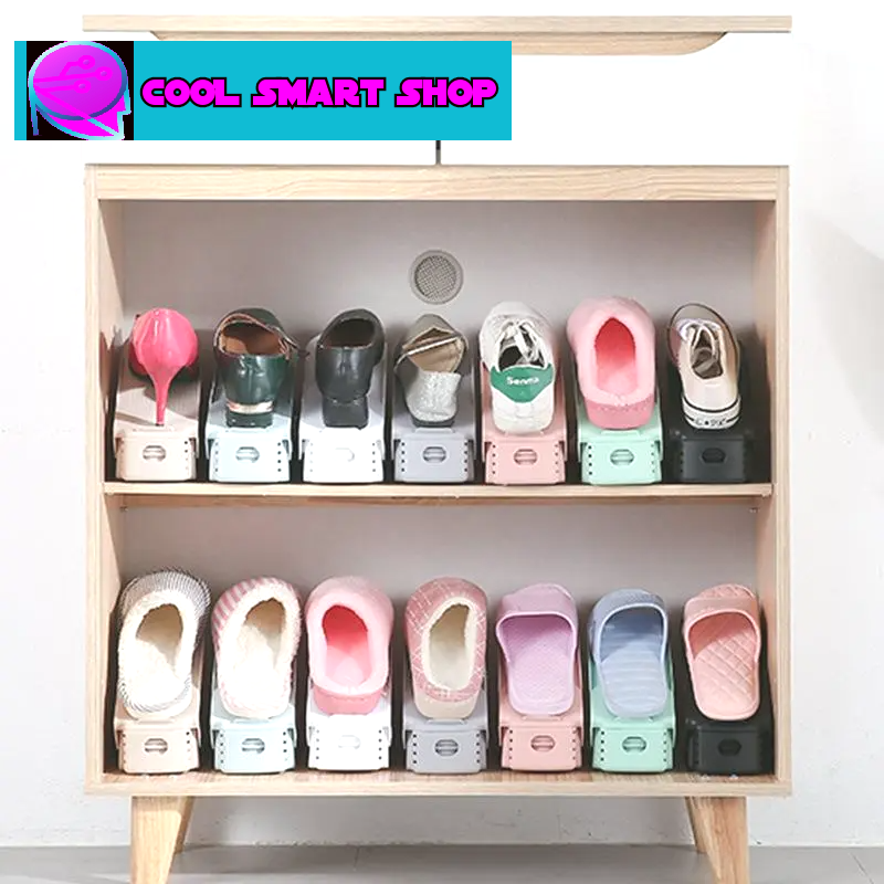 10Pcs Double Shelf Space Savers Shoe Rack Cabinets Storage Plastic Adjustable Shoes Warderobe zapatero organizador de zapatos