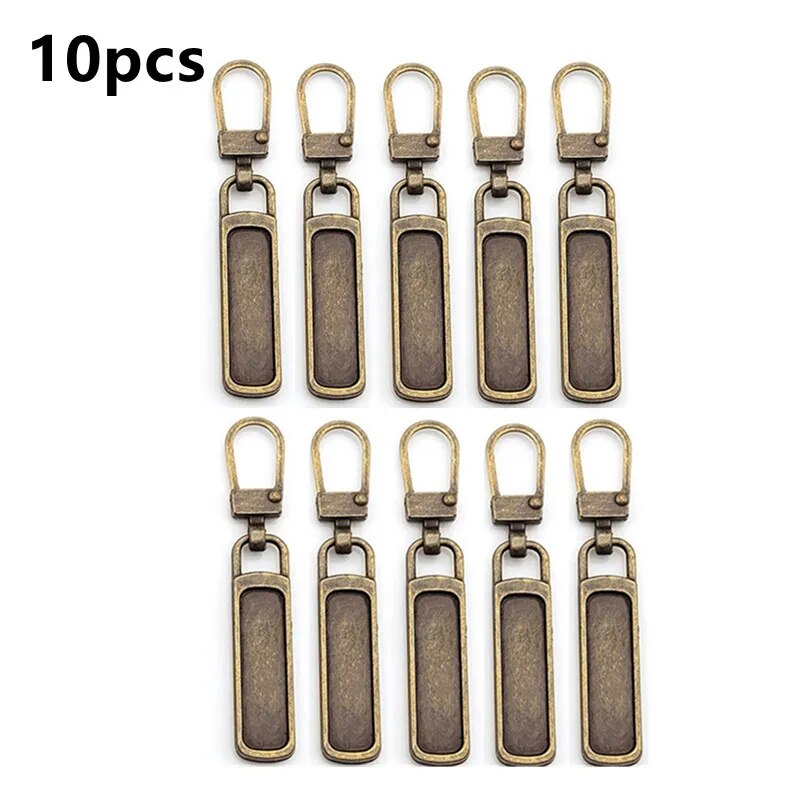 10pcs Universal Zipper Puller Detachable Zipper Heads Instant Replacement Zipper Repair Kits For Zipper Slider DIY Sewing Craft 10