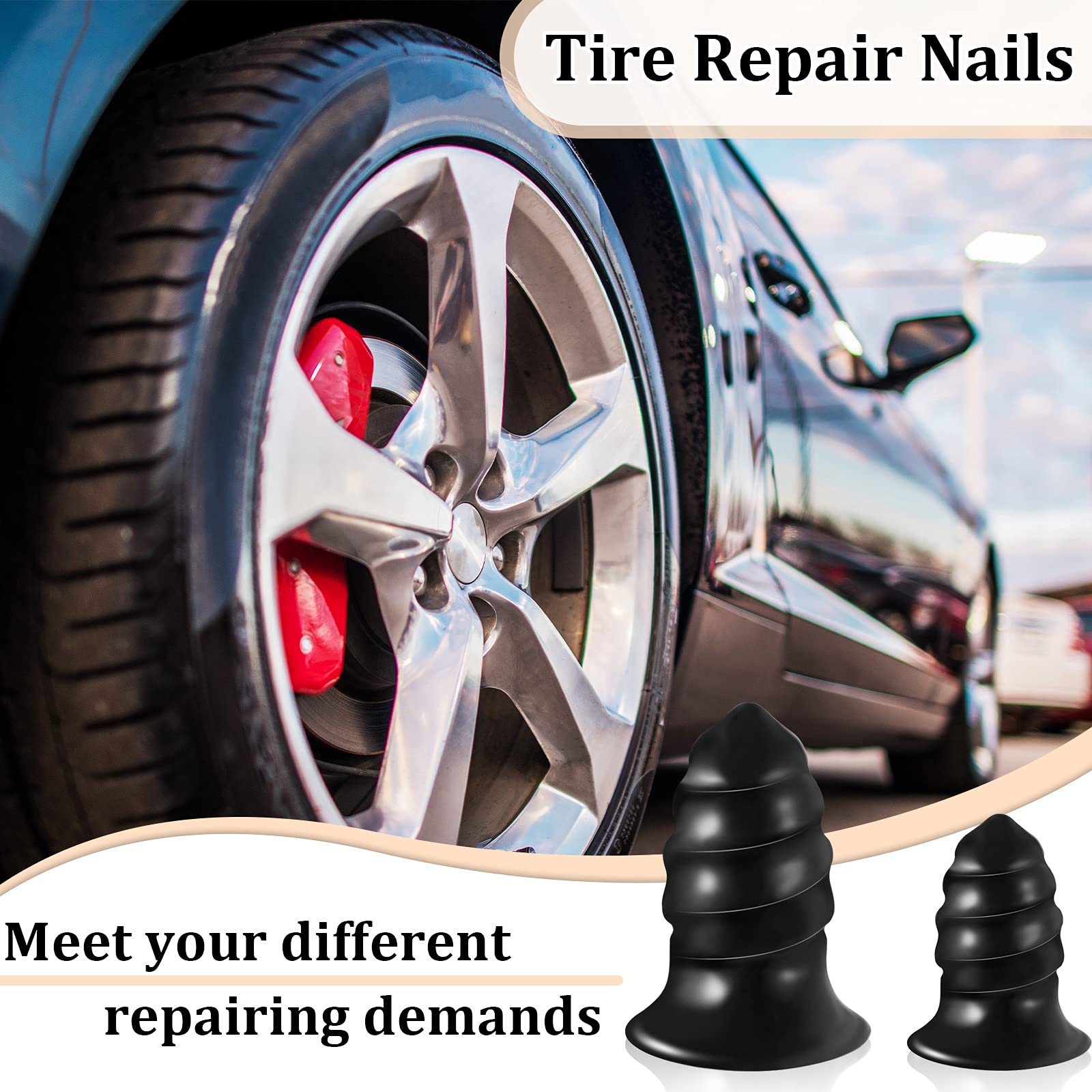 10pcs Vacuum Tyre Repair Nail Tire Puncture Screws Motorcycle Fitting Set Tubeless Wheel Repairs Punctures Kit Patches for Car