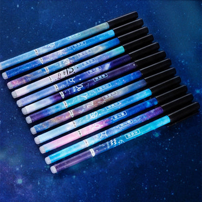 12pcs Constellation Erasable Gel Pen Novelty 0.5mm Starry Black Ink Kid Gift Student Stationery School Writing Office Supplies