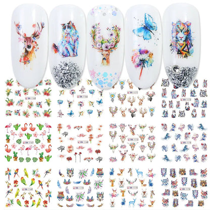 12pcs Valentines Manicure Love Letter Flower Sliders for Nails Inscriptions Nail Art Decoration Water Sticker Tips GLBN1489-1500 BN1165-1176