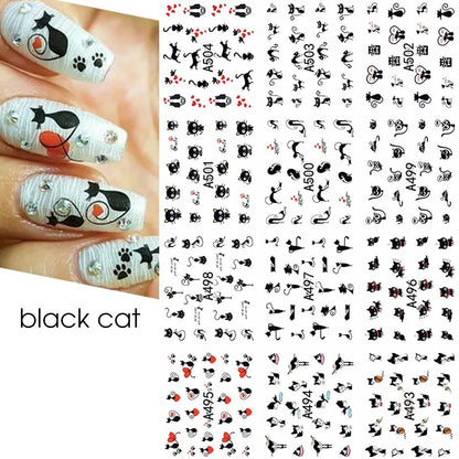 12pcs Valentines Manicure Love Letter Flower Sliders for Nails Inscriptions Nail Art Decoration Water Sticker Tips GLBN1489-1500 A493-504