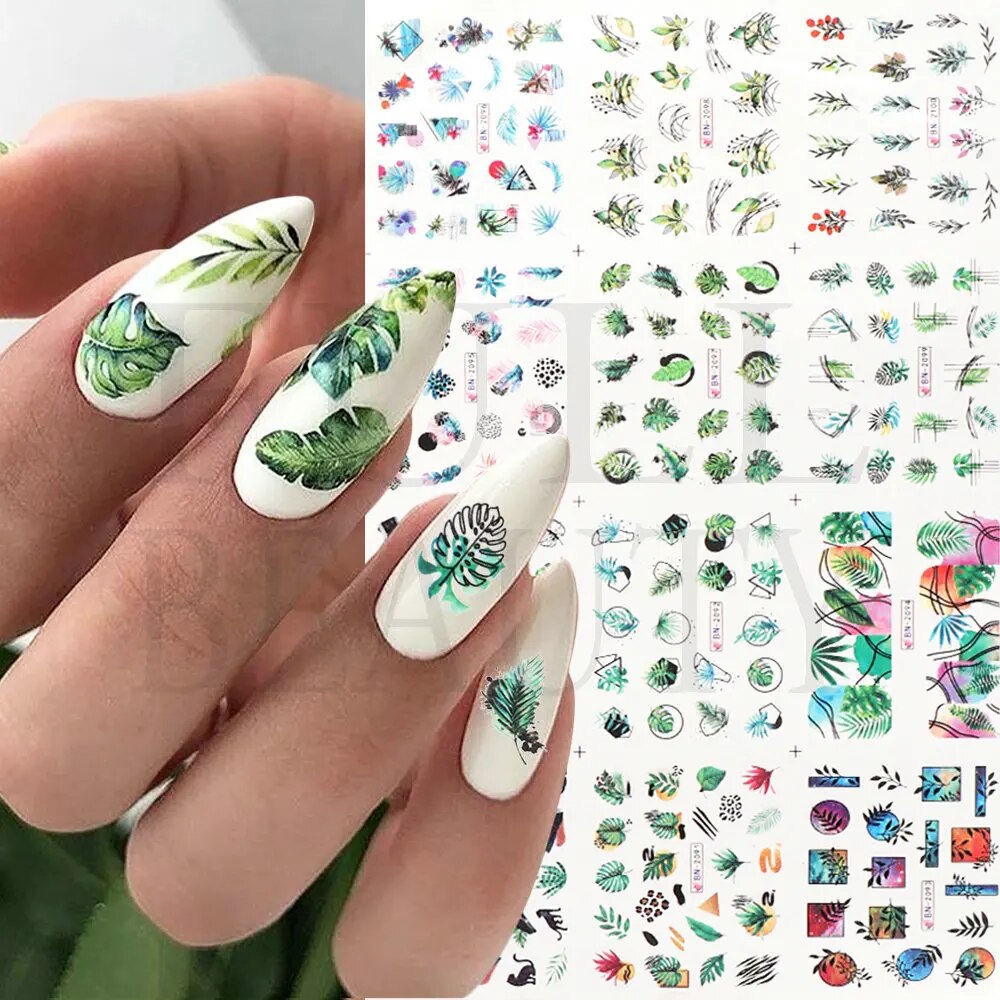 12pcs Valentines Manicure Love Letter Flower Sliders for Nails Inscriptions Nail Art Decoration Water Sticker Tips GLBN1489-1500 BN2089-2100