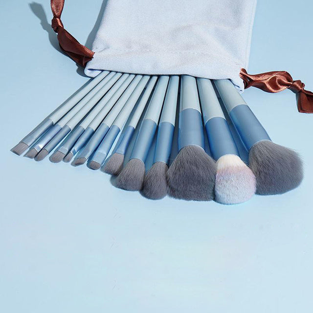 13Pcs Makeup Brushes Set Eye Shadow Foundation Women Cosmetic Brush Eyeshadow Blush Powder Blending Beauty Soft Make Up Tools 13Pcs-blue bag