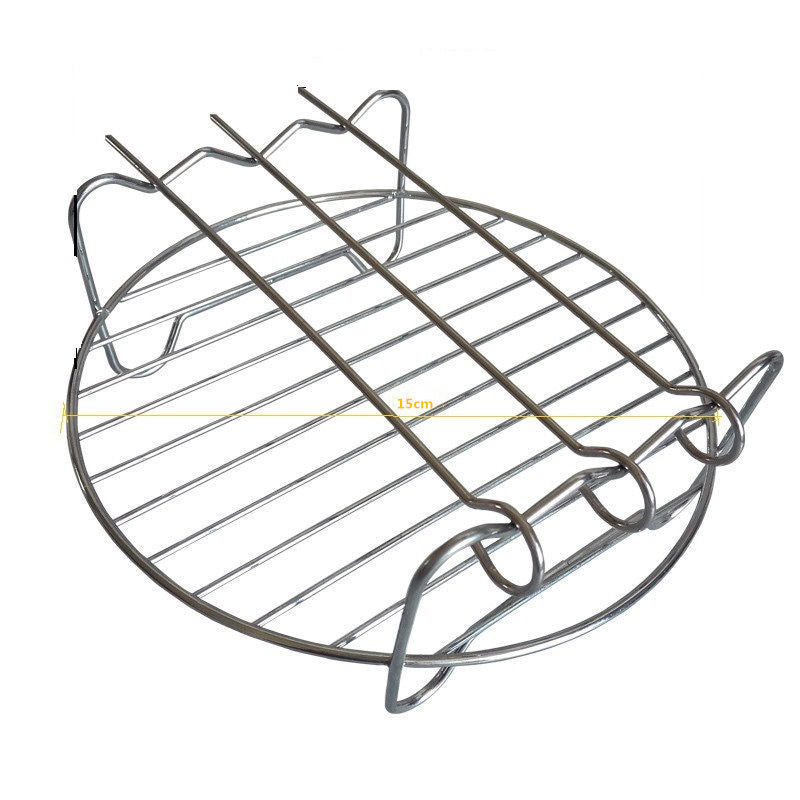 Stainless Steel Airfryers Double Layer Rack Versatile Round Roasting Rack Grill Rack With Skewers Baking Tray AirFryers Holder