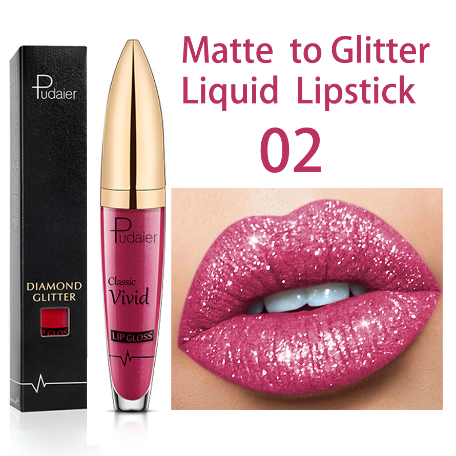 18 Colors Glitter Lip Gloss Waterproof Long Lasting Diamond Matte To Shimmer Metallic Liquid Lipstick Women Lips Makeup Cosmetic 02
