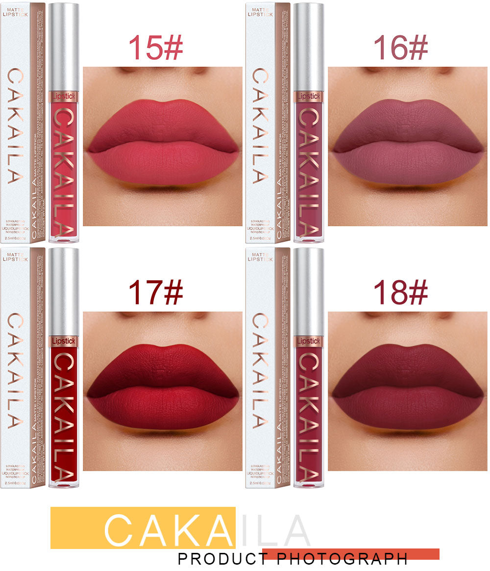 18 Colors Matte Lipgloss Wholesale Cheap Liquid Lipstick Makeup Lip Color Batom Long Lasting Sexy Red Pink Nude Lip Gloss Bulk