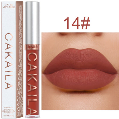 18 Colors Matte Lipgloss Wholesale Cheap Liquid Lipstick Makeup Lip Color Batom Long Lasting Sexy Red Pink Nude Lip Gloss Bulk 14