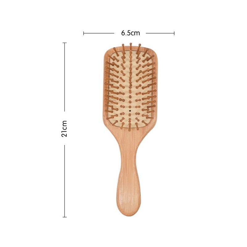 1PC Wood Comb Professional Healthy Paddle Cushion Hair Loss Massage Brush Hairbrush Comb Scalp Hair Care Healthy bamboo comb A