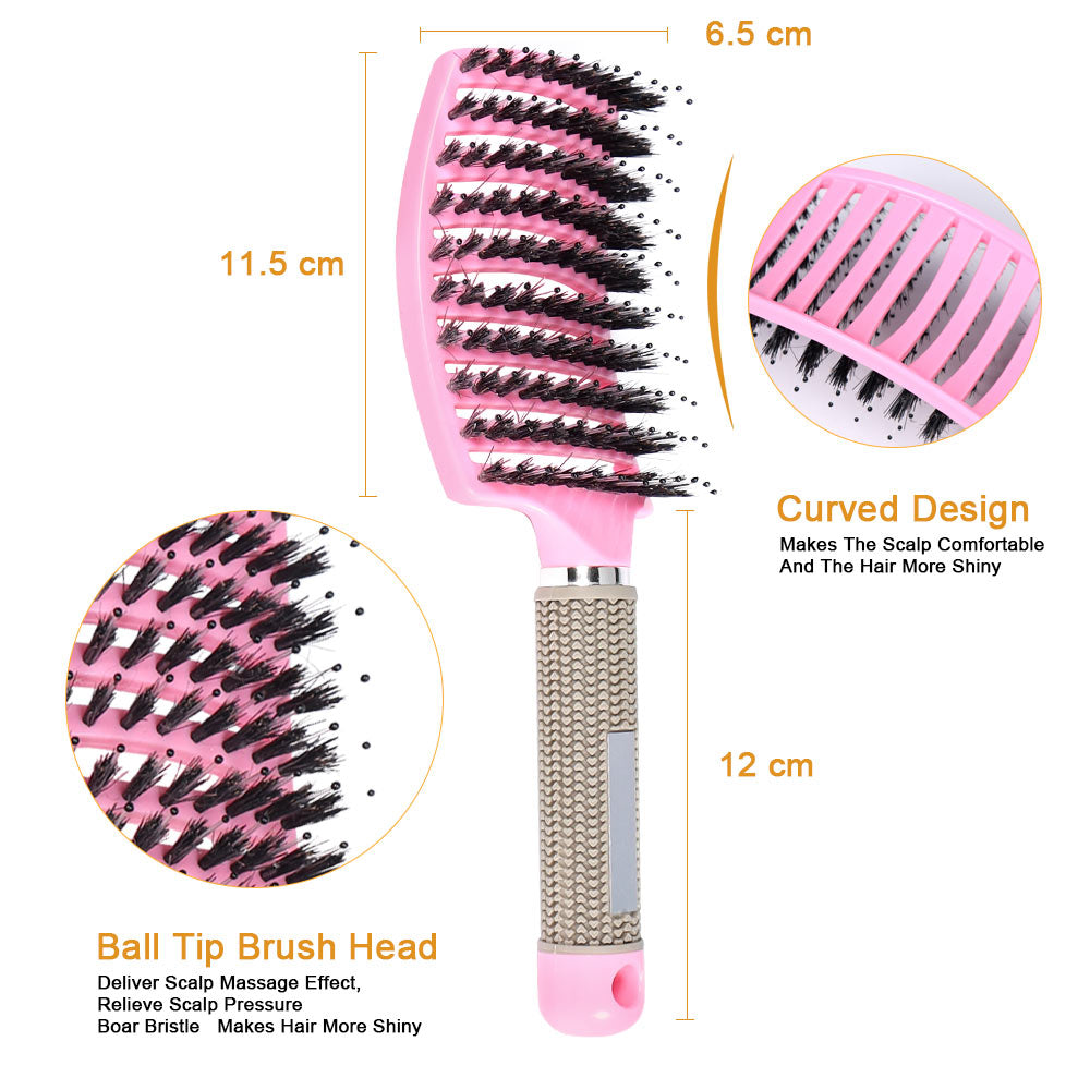 1Pc Curved Vented Hair Comb Massage Hair Brush Detangling Hairbrush Women Fast Blow Drying Wet Dry Curly Hair Styling Tools