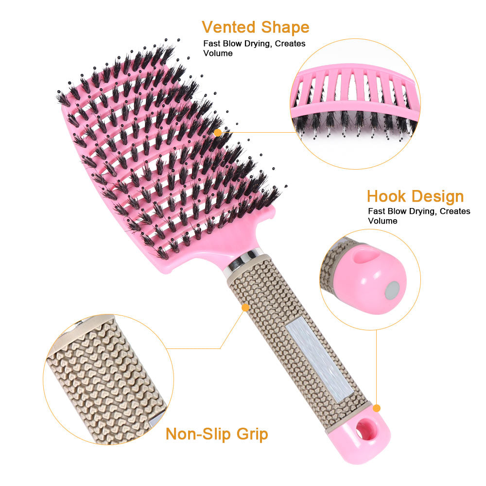 1Pc Curved Vented Hair Comb Massage Hair Brush Detangling Hairbrush Women Fast Blow Drying Wet Dry Curly Hair Styling Tools