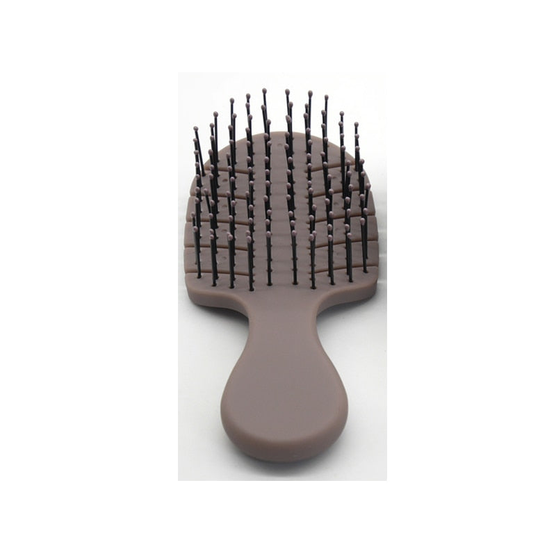 1Pc Curved Vented Hair Comb Massage Hair Brush Detangling Hairbrush Women Fast Blow Drying Wet Dry Curly Hair Styling Tools Gray 03