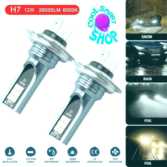 1Pcs H4 H7 LED Headlight 26000LM LED H11 H1 H3 Car Fog Light Bulbs 9005 9006 Auto Driving Running Lamps 12W 12V