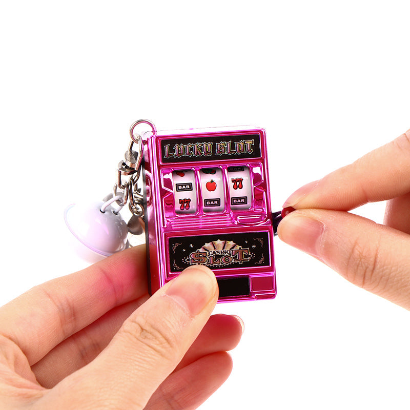 1pc Lucky Jackpot Mini Fruit Slot Machine Fun Birthday Keychain Gift Kids Educational Toy Coin Operated Games Gambling Machine