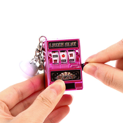 1pc Lucky Jackpot Mini Fruit Slot Machine Fun Birthday Keychain Gift Kids Educational Toy Coin Operated Games Gambling Machine