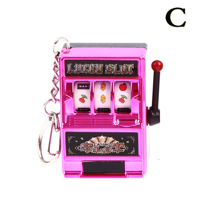 1pc Lucky Jackpot Mini Fruit Slot Machine Fun Birthday Keychain Gift Kids Educational Toy Coin Operated Games Gambling Machine -C