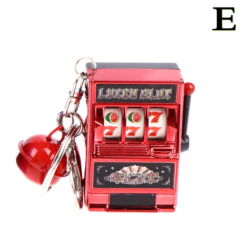 1pc Lucky Jackpot Mini Fruit Slot Machine Fun Birthday Keychain Gift Kids Educational Toy Coin Operated Games Gambling Machine -E