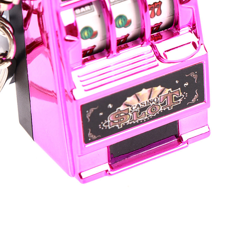 1pc Lucky Jackpot Mini Fruit Slot Machine Fun Birthday Keychain Gift Kids Educational Toy Coin Operated Games Gambling Machine