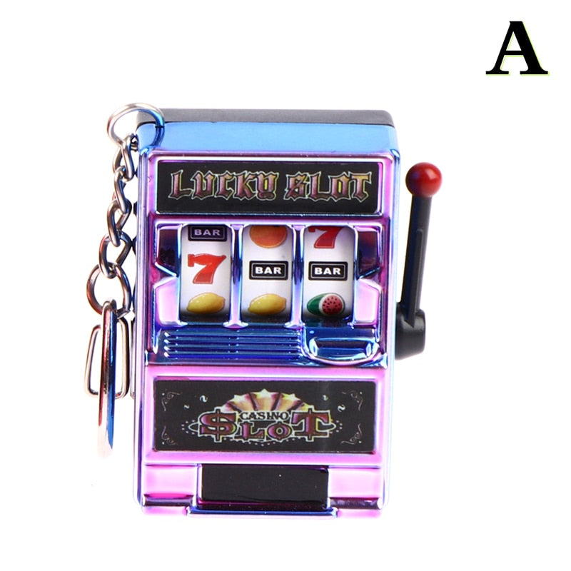 1pc Lucky Jackpot Mini Fruit Slot Machine Fun Birthday Keychain Gift Kids Educational Toy Coin Operated Games Gambling Machine -A