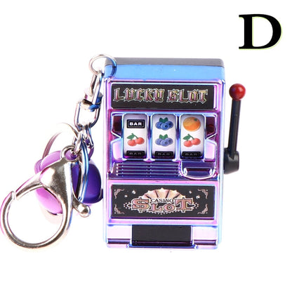 1pc Lucky Jackpot Mini Fruit Slot Machine Fun Birthday Keychain Gift Kids Educational Toy Coin Operated Games Gambling Machine -D