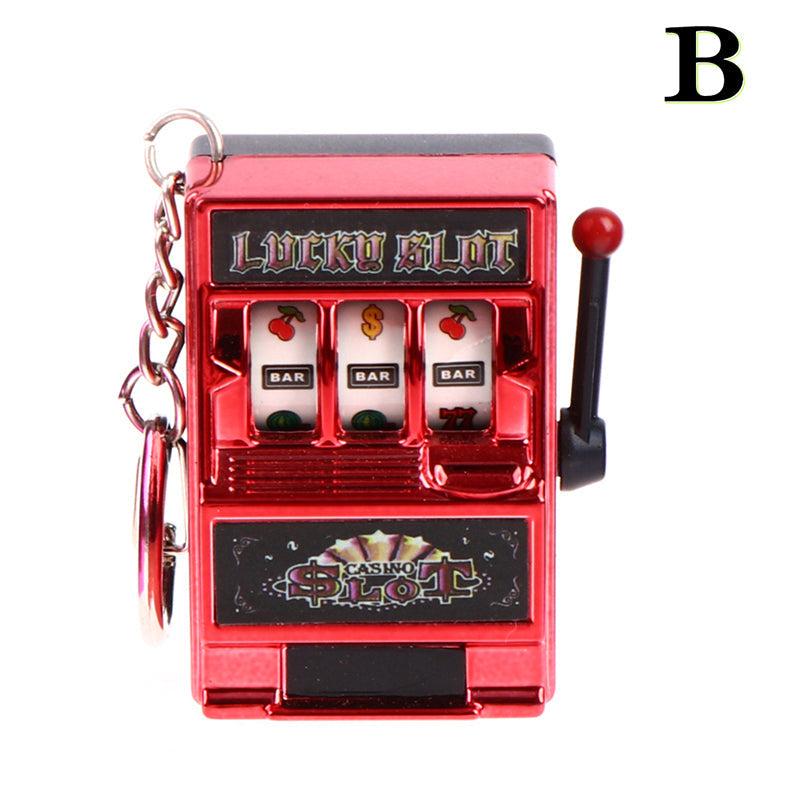 1pc Lucky Jackpot Mini Fruit Slot Machine Fun Birthday Keychain Gift Kids Educational Toy Coin Operated Games Gambling Machine