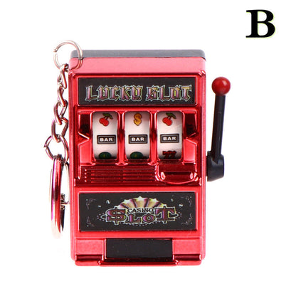 1pc Lucky Jackpot Mini Fruit Slot Machine Fun Birthday Keychain Gift Kids Educational Toy Coin Operated Games Gambling Machine