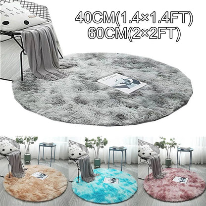 1pc Round Shaggy Rug Multi-color Optional Solid Pattern Modern Style Home Decoration Soft Soothing Rug 40cm 60cm