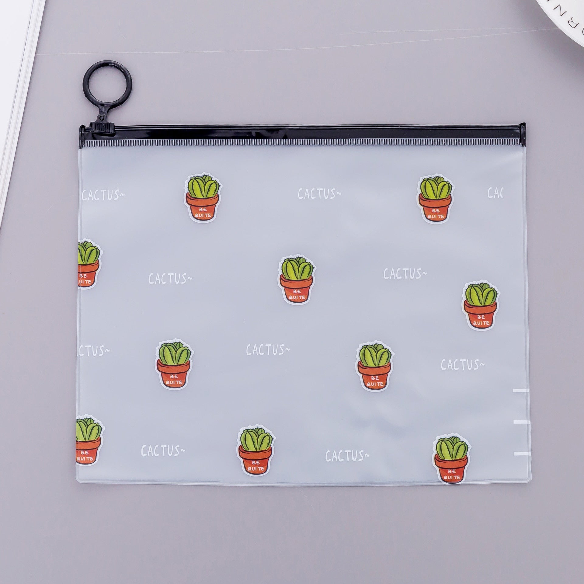 1pcs Simple Transparent Cartoon Cactus Pencil Case Kawaii Pencil Bag Office School School Supplies Stationery D
