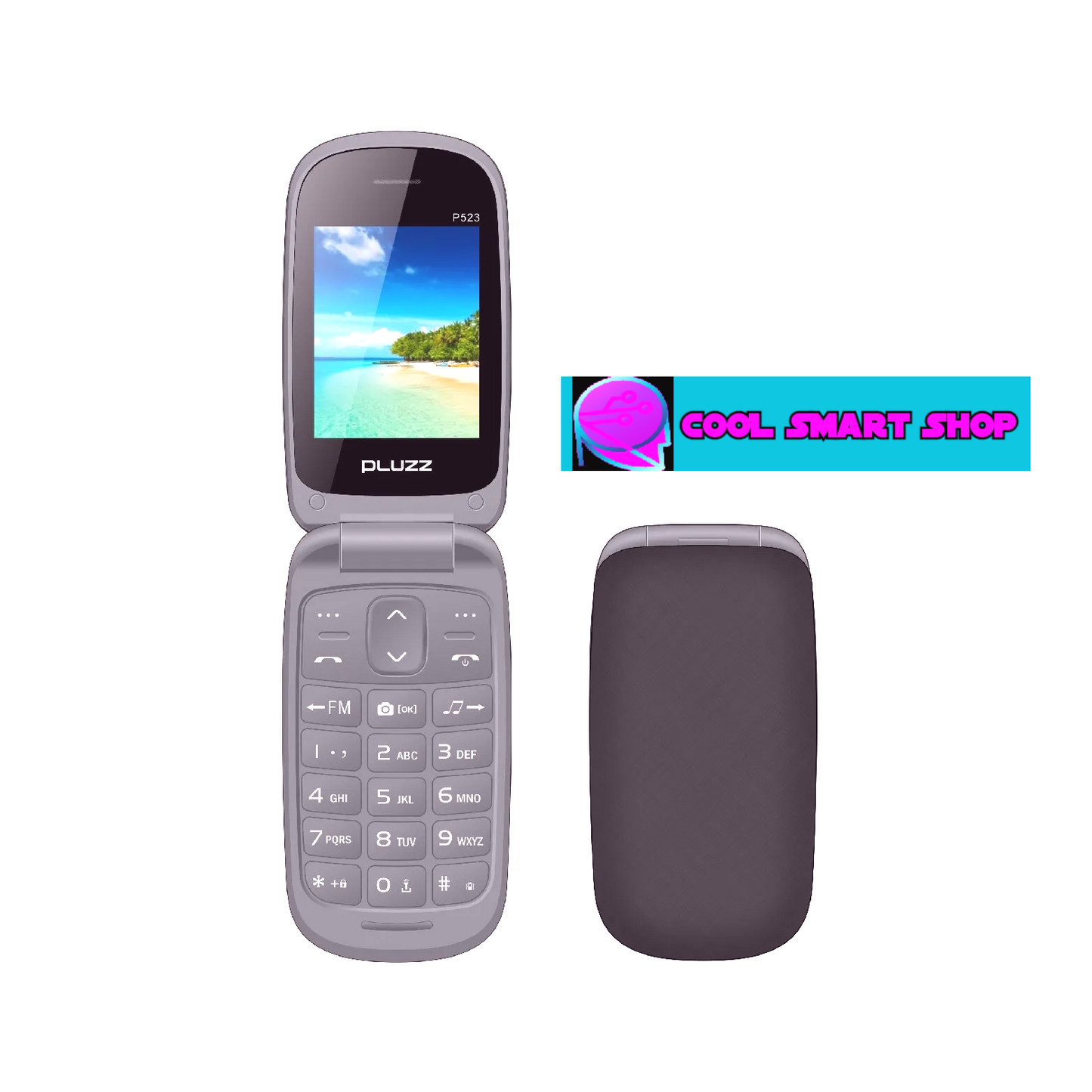 2.4 Inches Flip Open Wireless FM 1000 MAh with Camera Feature Senior Phone PLUZZ P523