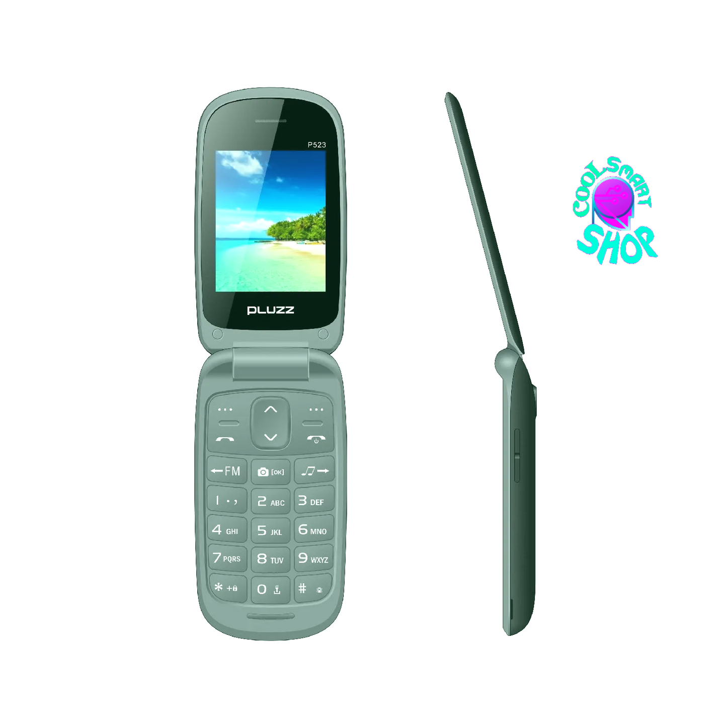 2.4 Inches Flip Open Wireless FM 1000 MAh with Camera Feature Senior Phone PLUZZ P523 Default Title