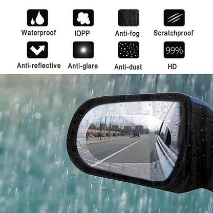 2 Pcs Car sticker Rainproof Film for Car Rearview Mirror Car Rearview Mirror Rain Film Clear Sight In Rainy Days Car Film