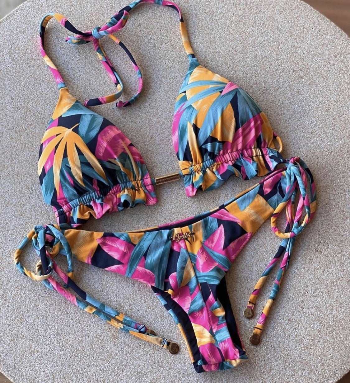 2023 Girls Ties Halter Brazilian Push Up Bikini Tassels Biquini Swimwear Strappy Bandage Swimsuit Beach Wear Bathing Suit Women S~XL MK19