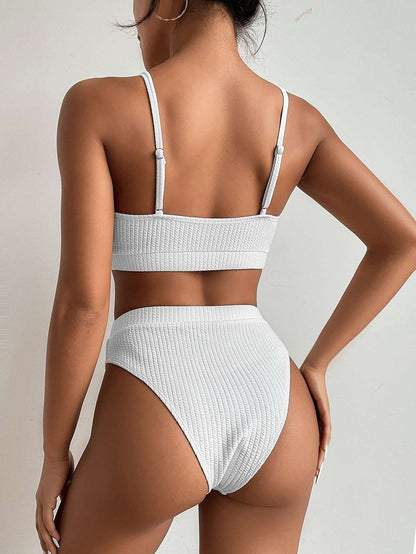 2023 High Waist Bikinis Swimwear Women Swimsuit Ribbed Sexy Bikini Woman 2023 Green Bathing Suit High Cut Beach Wear Summer Biquini