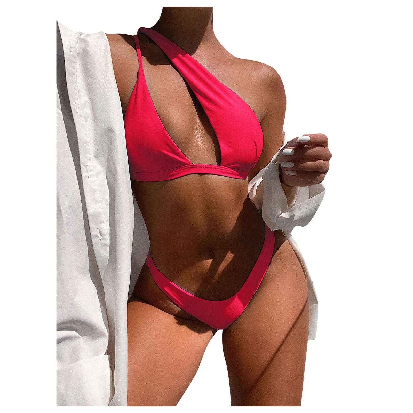 2023 New Sexy Ribbed Ring Bikinis Swimsuit Women Push Up Swimwear Solid Bikini Set Summer Beach Brazil Biquini Swim Bathing Suit