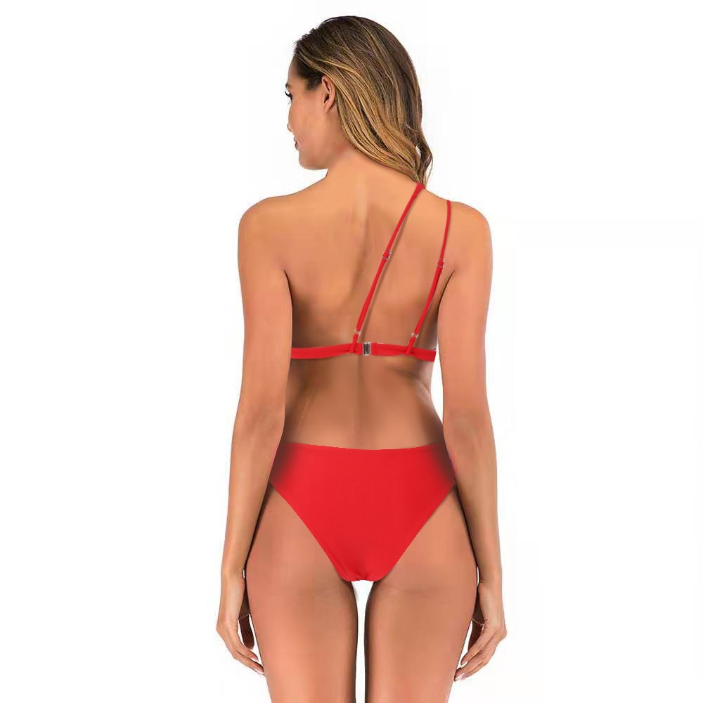 2023 New Sexy Ribbed Ring Bikinis Swimsuit Women Push Up Swimwear Solid Bikini Set Summer Beach Brazil Biquini Swim Bathing Suit